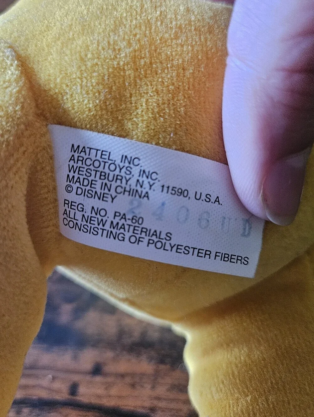 Vintage Mattel Pooh Plush in Yellow with Red Shirt